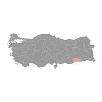 Mardin province map, administrative divisions of Turkey. Vector illustration.