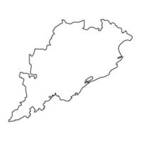 Odisha state map, administrative division of India. Vector illustration.