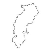 Chhattisgarh state map, administrative division of India. Vector illustration.