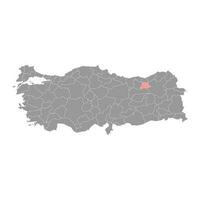 Bayburt provincia mapa, administrativo divisiones de pavo. vector ilustración.