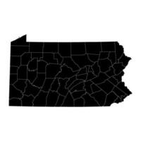 Pennsylvania state map with counties. Vector illustration.