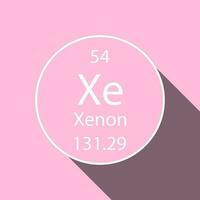 Xenon symbol with long shadow design. Chemical element of the periodic table. Vector illustration.