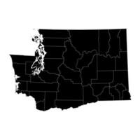 Washington estado mapa con condados vector ilustración.