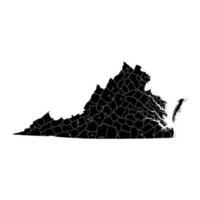 Virginia state map with counties. Vector illustration.