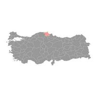 Sinop province map, administrative divisions of Turkey. Vector illustration.