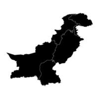mapa de Pakistán con regiones. vector ilustración.
