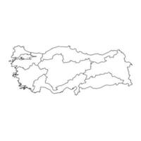 Turkey map with regions. Vector illustration.