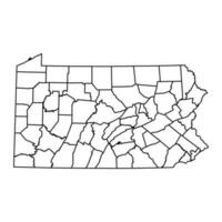 Pennsylvania state map with counties. Vector illustration.