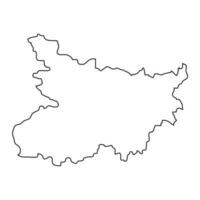 Bihar state map, administrative division of India. Vector illustration.