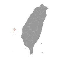 Penghu county map, county of the Republic of China, Taiwan. Vector illustration.