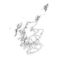 Escocia mapa con Consejo áreas vector ilustración.