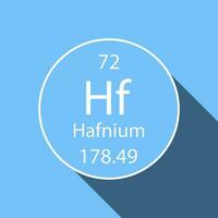 Hafnium symbol with long shadow design. Chemical element of the periodic table. Vector illustration.