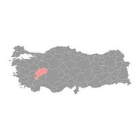 Afyonkarahisar province map, administrative divisions of Turkey. Vector illustration.