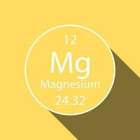 Magnesium symbol with long shadow design. Chemical element of the periodic table. Vector illustration.