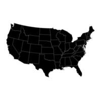 USA map with state borders. Vector illustration.