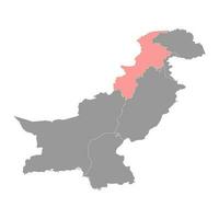 Khyber Pakhtunkhwa province map, province of Pakistan. Vector illustration.