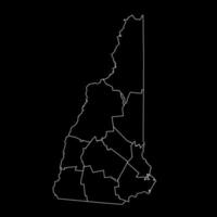 New Hampshire state map with counties. Vector illustration.