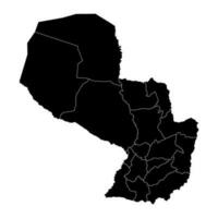 mapa de el departamentos de paraguay vector ilustración.