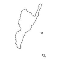 Taitung county map, county of the Republic of China, Taiwan. Vector illustration.