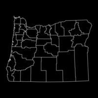 Oregon state map with counties. Vector illustration.