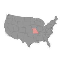 Mapa del estado de Misuri. ilustración vectorial vector