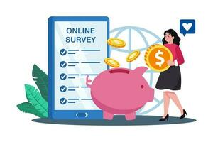 Online surveys offer cost-effective data collection. vector