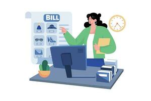 Billing specialist assisting customers with billing inquiries and disputes. vector