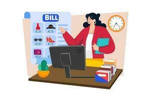 Billing specialist assisting customers with billing inquiries and disputes. vector