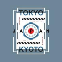 tokyo kyoto japan graphic, typography vector, illustration, for print t shirt, with tokyo japan modern style vector
