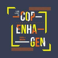 copenhagen denmark typography vector, t shirt design illustration, good for ready print, and other use vector