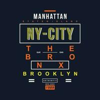 manhattan new york city lettering typography vector, abstract graphic, illustration, for print t shirt vector