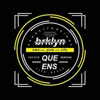 brooklyn queens graphic typography vector, for t shirt print, casual style vector