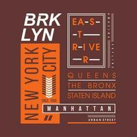 brooklyn new york lettering typography vector, abstract graphic, illustration, for print t shirt vector