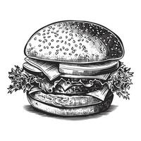 Beautiful Burger Silhouette - vector