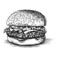 Beautiful Burger Silhouette - vector