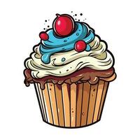 Beautiful And Colorful Cupcake vector