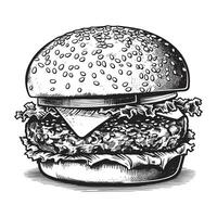 Beautiful Burger Silhouette - vector