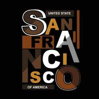 san francisco tipografía gráfico diseño, para t camisa huellas dactilares, vector ilustración