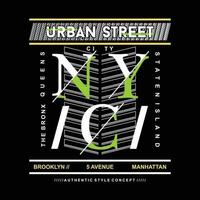 nyc urban street graphic typography vector, for t shirt print, casual style vector