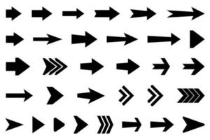 Set of vector arrow icons. Collection of pointers.