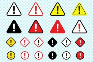 Danger sign flat design. Caution error icon with exclamation mark. vector