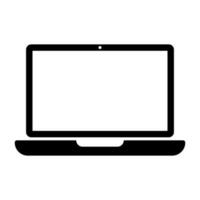 ordenador portátil icono vector con blanco pantalla.
