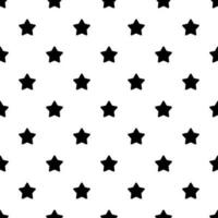 Stars seamless pattern. Black and white colors. Vector illustration.