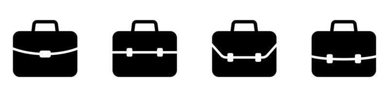 maletín icono. negocio bolso icono. maleta, portafolio símbolo, sólido estilo pictograma aislado en blanco antecedentes. vector