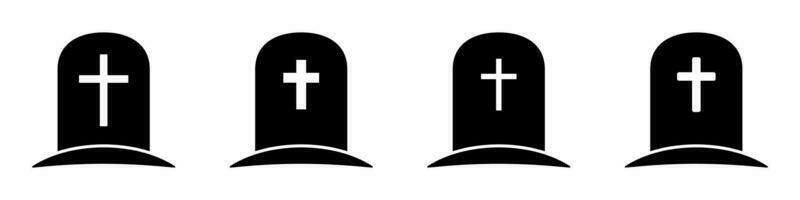 Funeral gravestone icon. Tombstone icon. Rip grave icon vector. vector