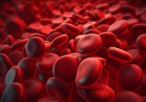 Red blood cells 3D illustration background AI Generated photo