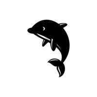 vector design of a black dolphin jumping on a white background