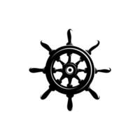 ship wheel rudder design vector on white background