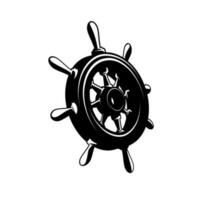 ship wheel rudder design vector on white background
