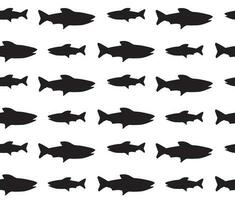 Vector seamless pattern of hand drawn doodle sketch fish isolated on white background